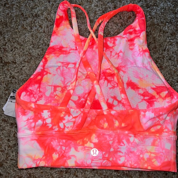 NWT Lululemon Grapefruit Pink Shibori Longline Energy Bra size 4 - Picture 4 of 4